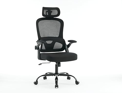Miniatura 6 de Silla de oficina ergonómica, silla de escritorio para computadora con malla de respaldo alto y soporte lumbar ajustable, sillas giratorias de