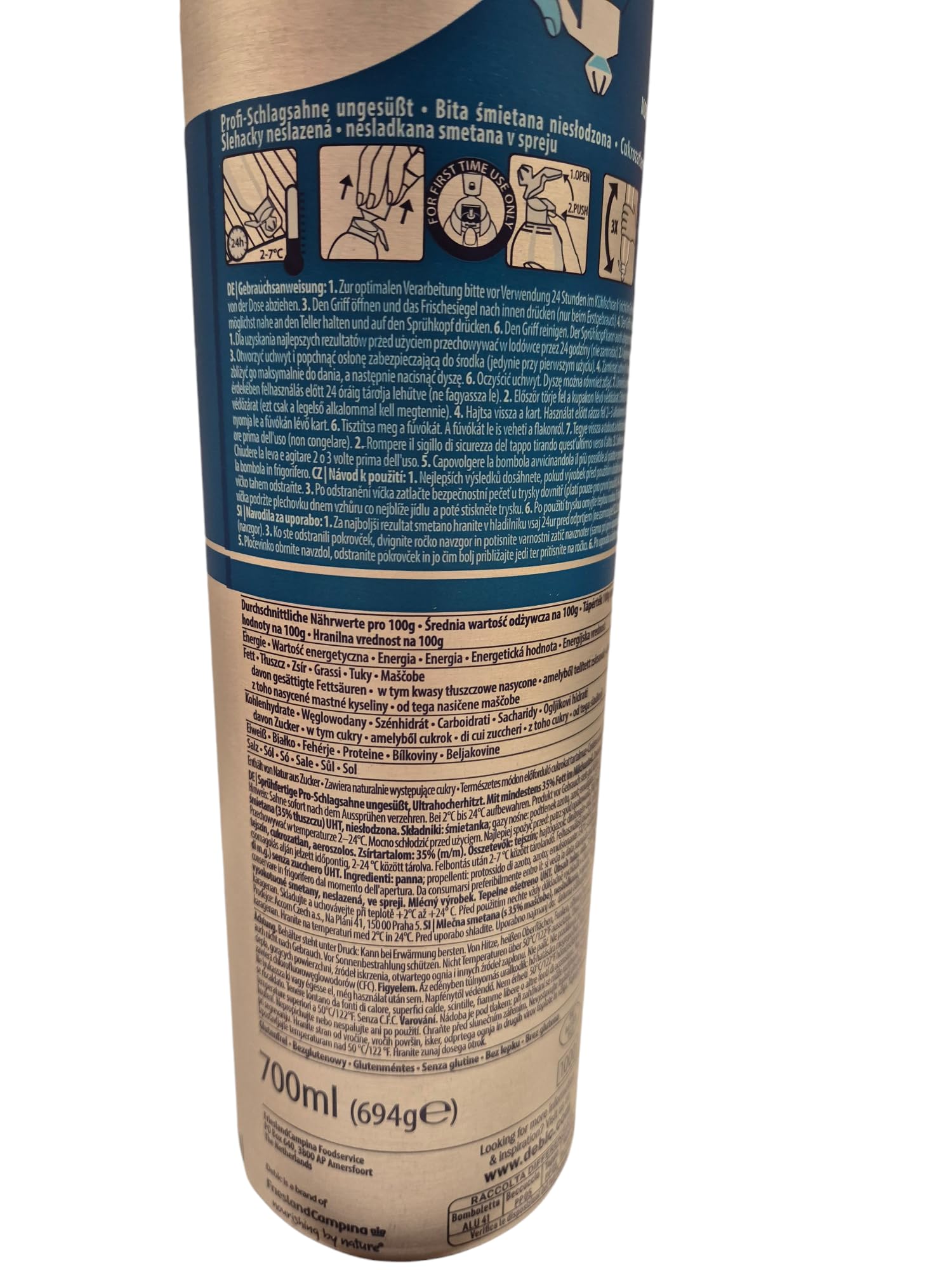 minafood-Set: 3 xDebic Profi-Schlagsahne ungesüßt, 700 ml