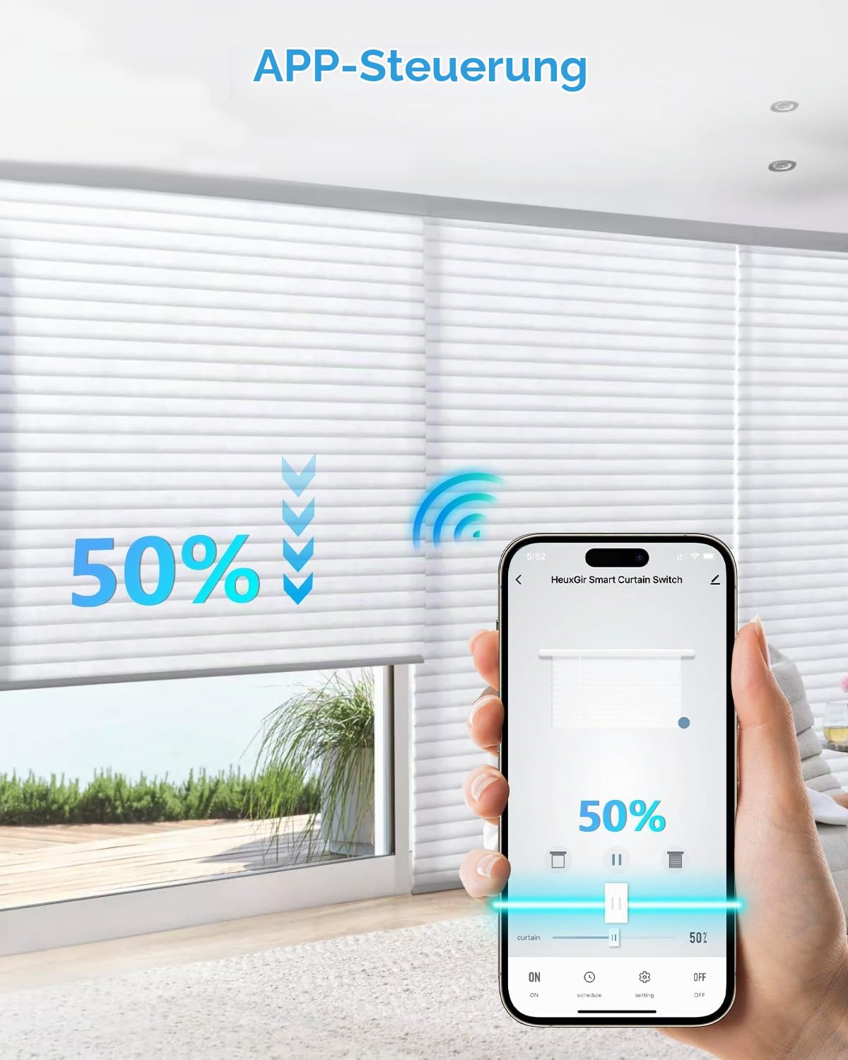 Wlan Rolladenschalter mit Prozentfunktion Kompatibel mit Alexa/Google Home/Smart Life, Smart Jalousien Rolladensteuerung Benötigt Nullleiter 4PCS