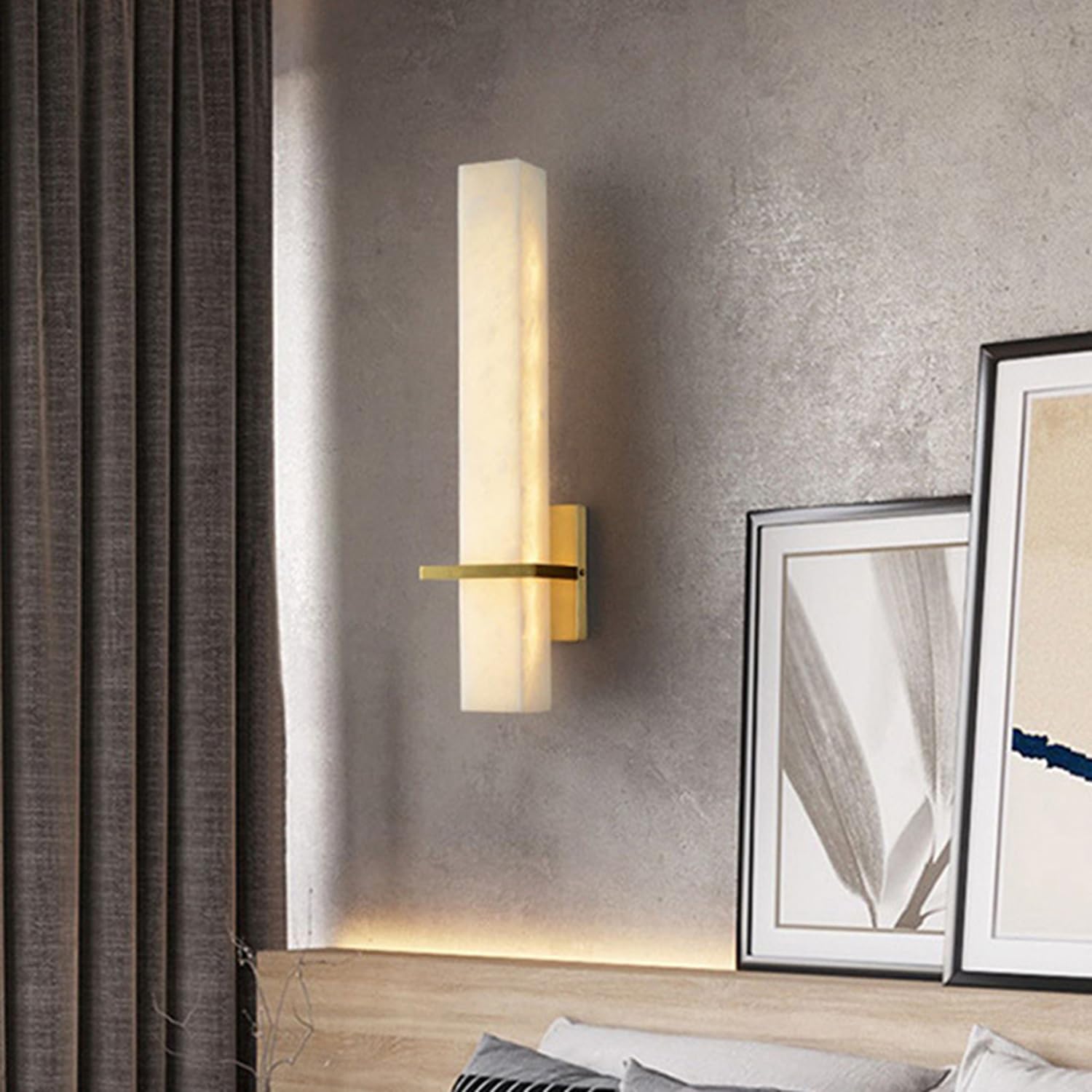 Lampada da parete in marmo in stile cinese, lampada con sconce