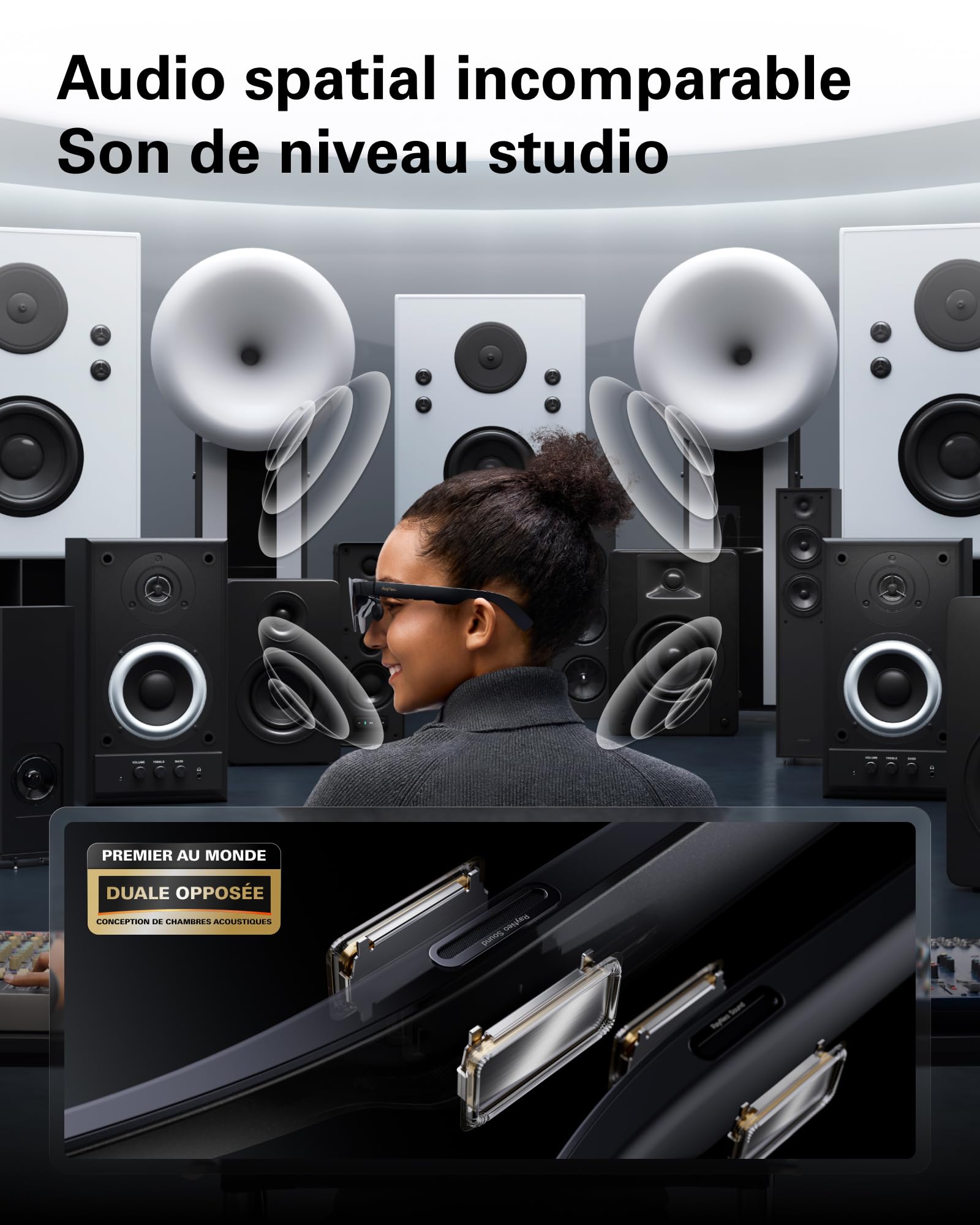 RayNeo Air 3s Pro Lunettes AR/XR - Affichage vidéo 201'' 1200 Nits 120Hz HueView 2.0, Lunettes de Jeu intelligentes pour iPhone 17,16,15/Android/Mac 2/PS5/SteamDeck