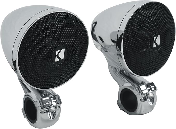 Bundle Audiosavings: 2 Parlantes Kicker 47PSM32 para Moto/ATV + 1 Parlante Bluetooth Rockville miniatura 2