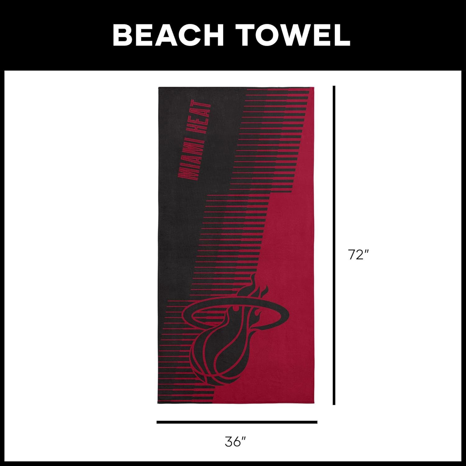 Northwest Miami Heat NBA Progression Jacquard Beach Towel 36 x 72 Inches - Image 6