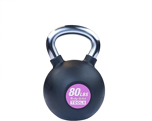 Miniatura 16 de Body-Solid Tools (KBZ) - Pesas rusas de hierro fundido de 5, 10, 15, 20 libras a 80 libras con peso de color recubierto de goma y mango