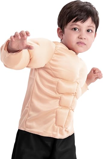 Spooktacular Creations Halloween Muscle Shirt Costume Kids, Body Builder Costume Kids Boys Suit for Halloween Dressup Party