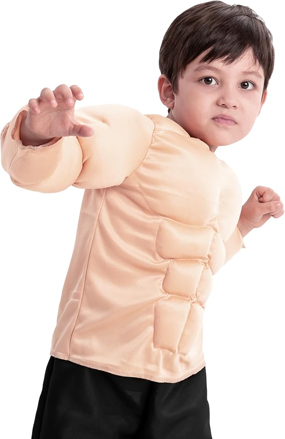 Spooktacular Creations Halloween Muscle Shirt Costume Kids, Body Builder Costume Kids Boys Suit for Halloween Dressup Party