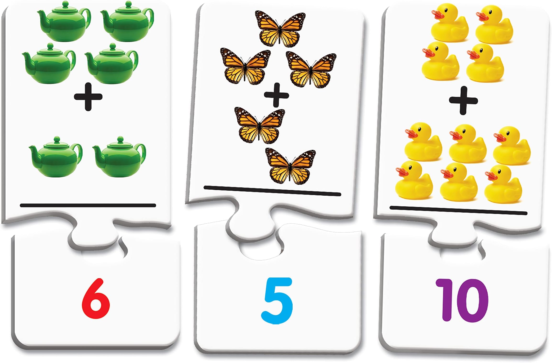 Learning Journey International Match It! Add It Up - STEM Addition Game - Helps to Teach Early Math Facts with 30 Matching Pairs – Preschool Games & Gifts for Boys & Girls Ages 3 and Up, Multicolor