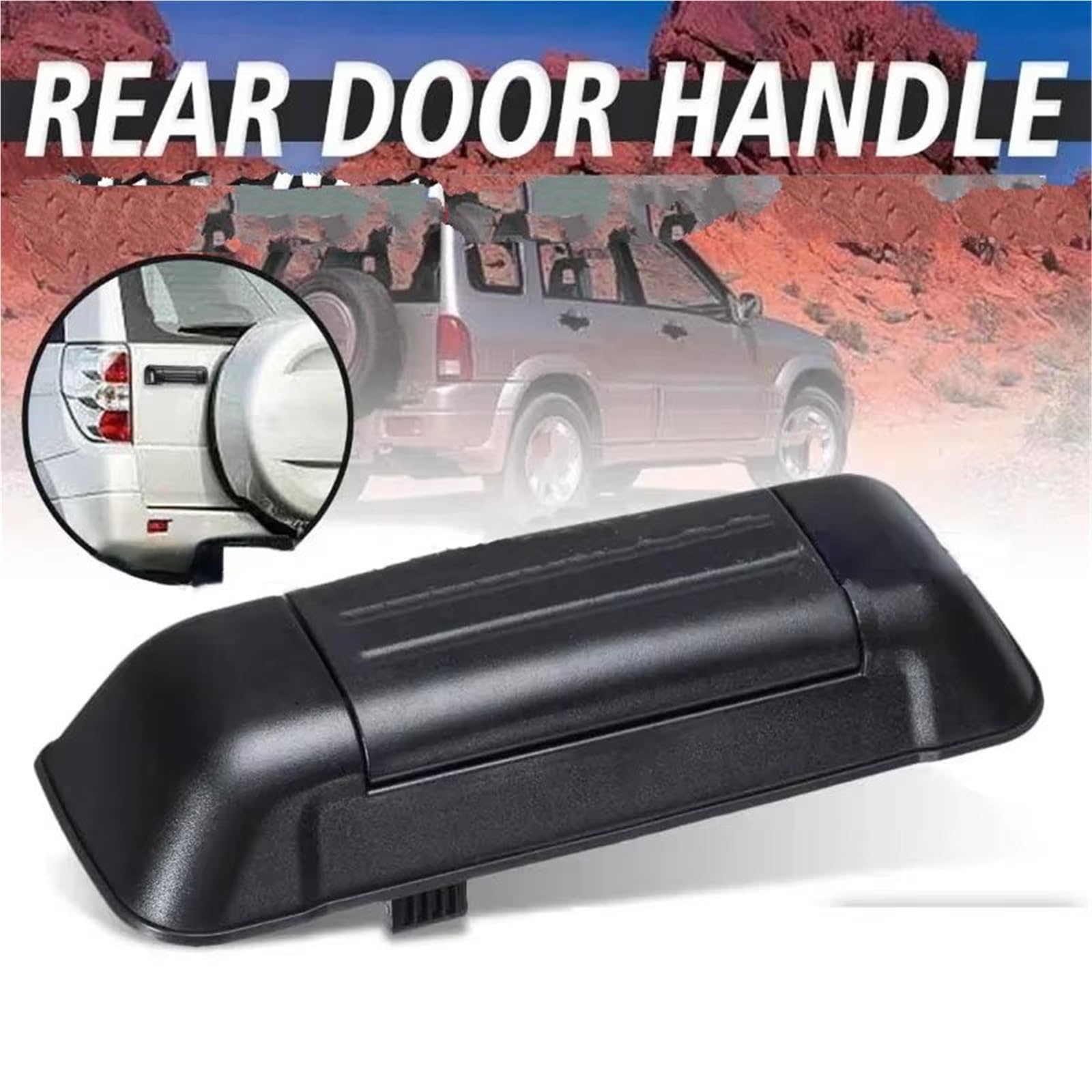 Compatible Con Suzuki Para Grand Para Vitara Para XL-7 1998 1999 2000 2001 2002 2003 2004 2005 8285065D125PK Repuestos Para Manija De Puerta Trasera Exterior De Coche Cerradura Portón Piezas(Negro)