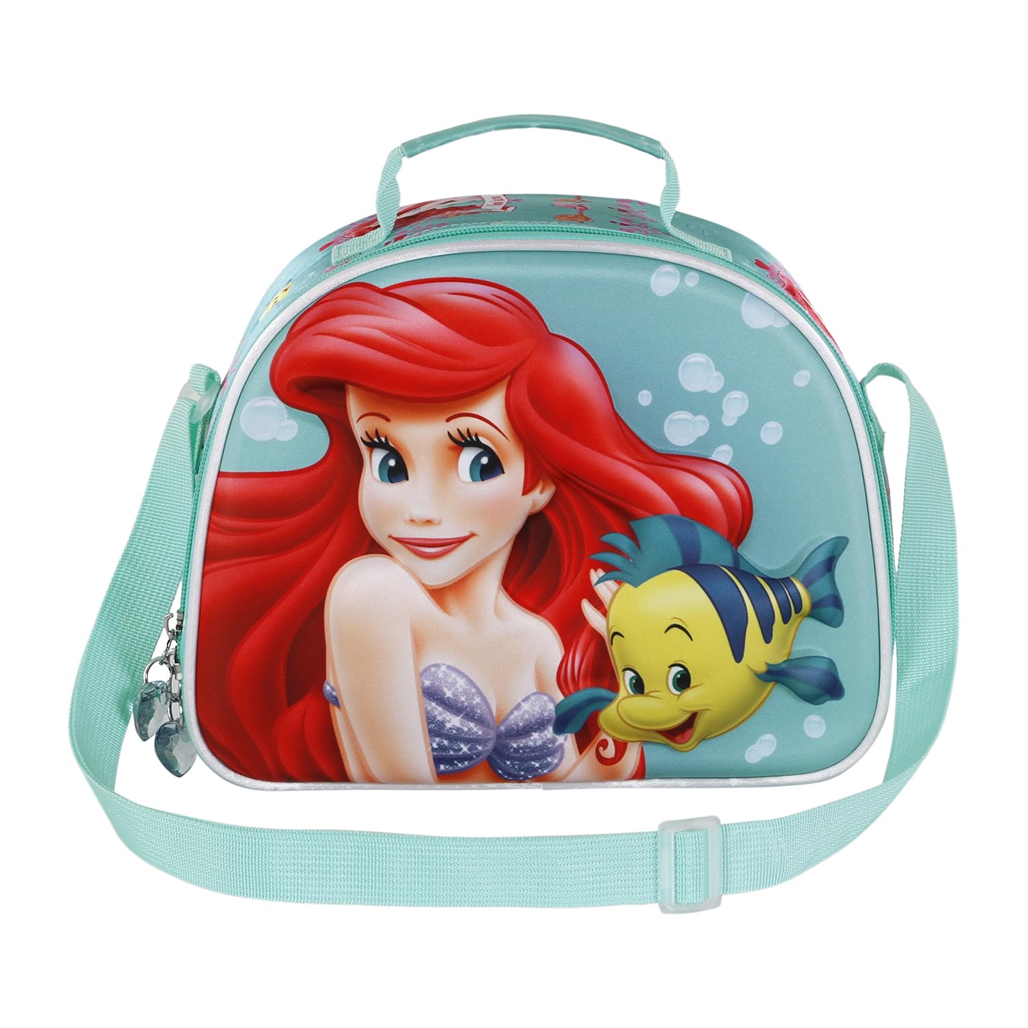 Disney Princesas, Bolsa Portamerienda 3D, 25.5 x 20 cm, Azul Ariel
