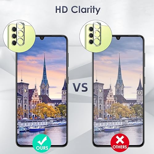 Miniatura 5 de Vidrio templado compatible con Samsung Galaxy A24 4G protector de pantalla de 6.5 pulgadas, 3 protectores de pantalla + 2 protectores de lente de
