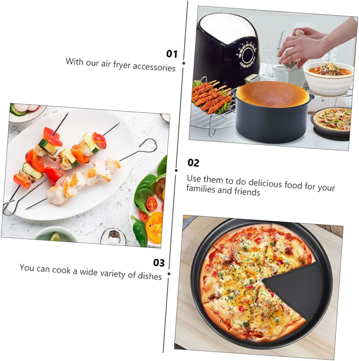 9pcs Air Fryer Baking Set Versatile Pizza and Cupcake Pans for Cooking Baking for Air Fryers present Random Color