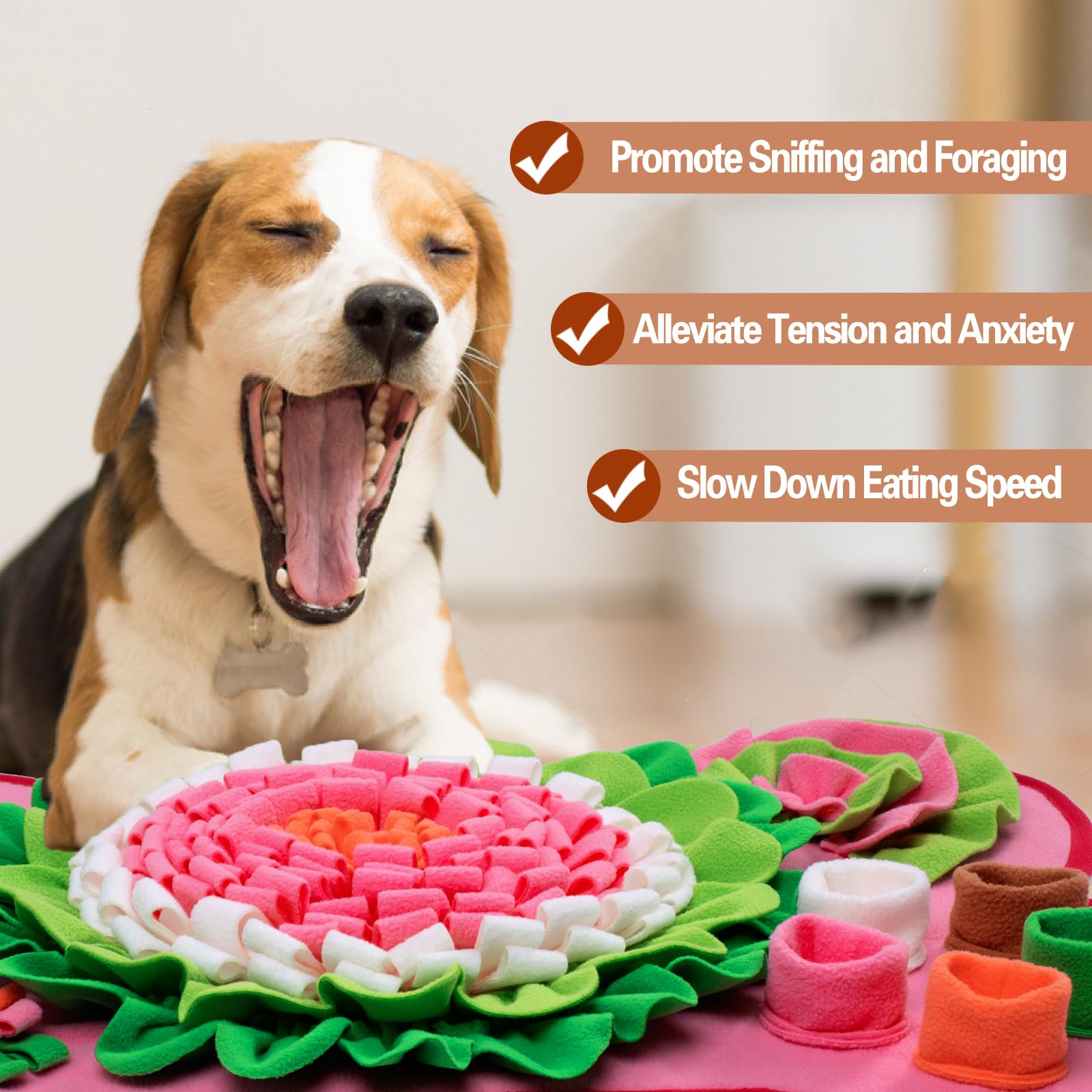 Tapete para olfatear para perros, tapete de olfateo para mascotas para perros pequeños y medianos, tapete interactivo para olfatear cachorros, tapete de alimentación lenta para entrenamiento y alivio