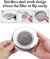 Vista 5 de Sink Drain Strainer, Reversible Easy Clean Mesh Sink Strainer with 304 Stainless Steel, Wokdada Revolutionary Anti-Rust Large Kitchen Sink Strainer