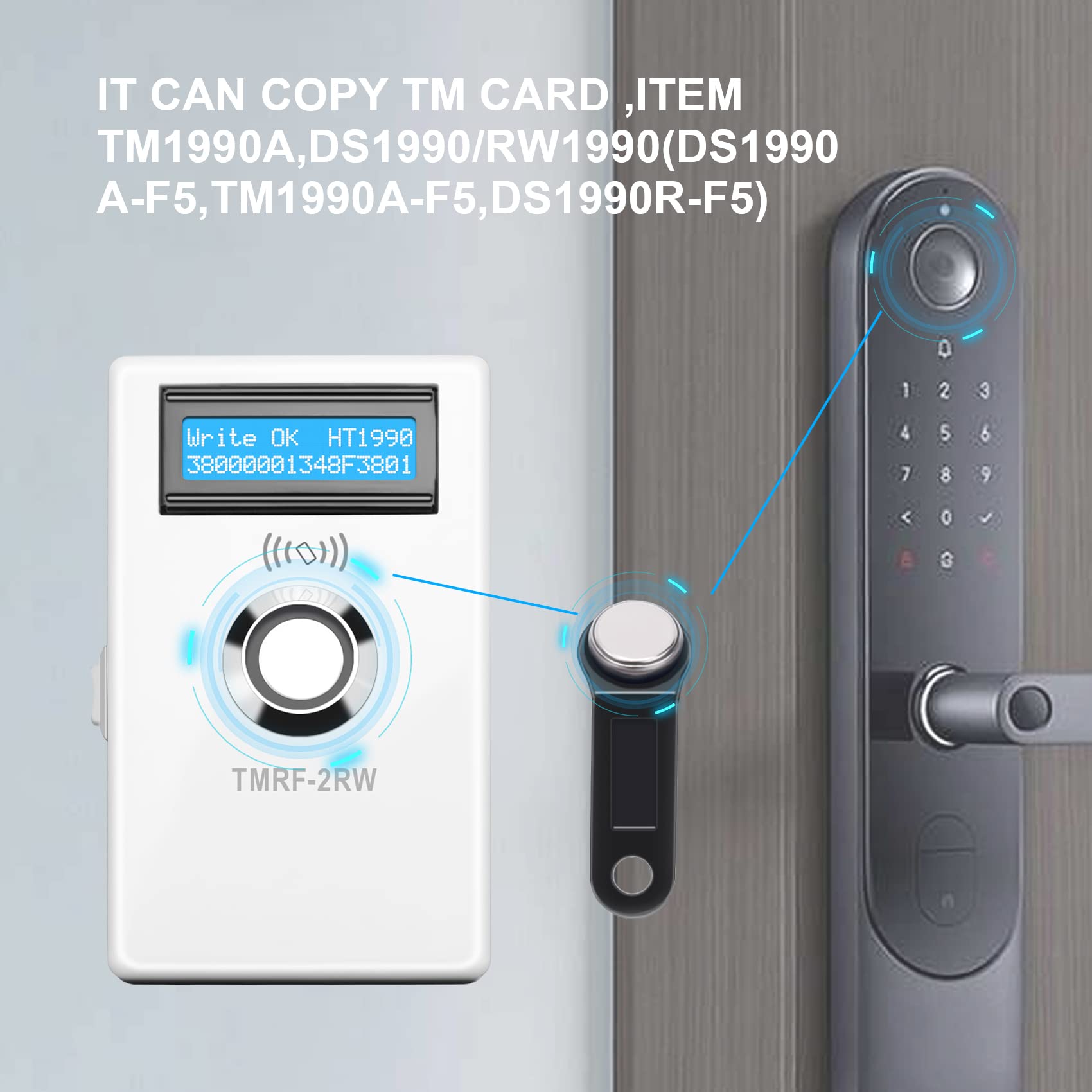 IFutniew TMRF-2RW – Programmatore E Duplicatore IButton DS1990A E RFID 125kHz, Con 10 Chiavi RW1990
