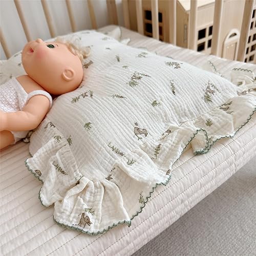 Vista 123 de BuLuTu Funda de almohada de muselina de algodón para niños pequeños, tamaño estándar, estampado de flores de Galsang, suave funda de almohada