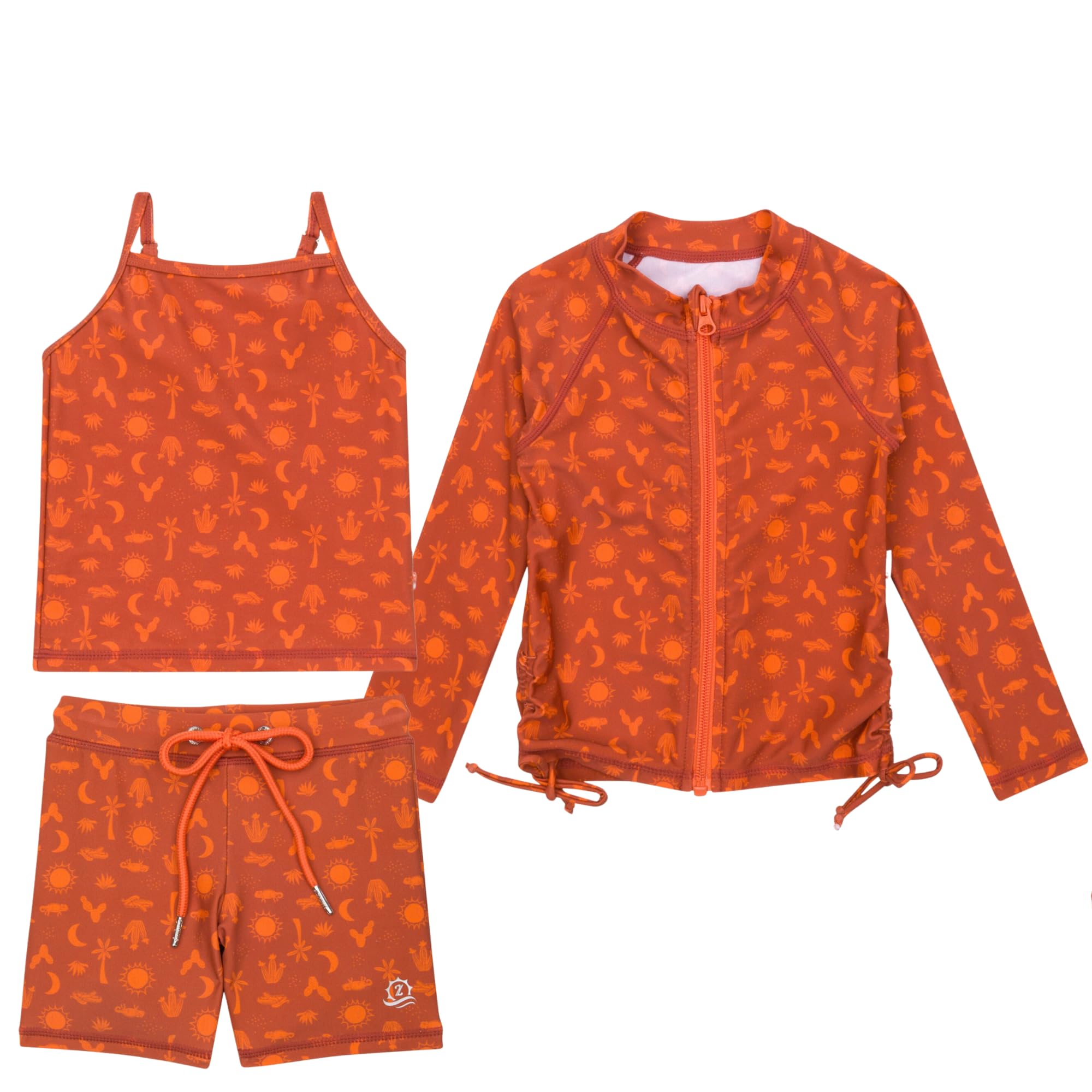 SwimZip Girls' 3-Piece Rash Guard Swimsuit Long Sleeve UPF 50+ Bathing Suit