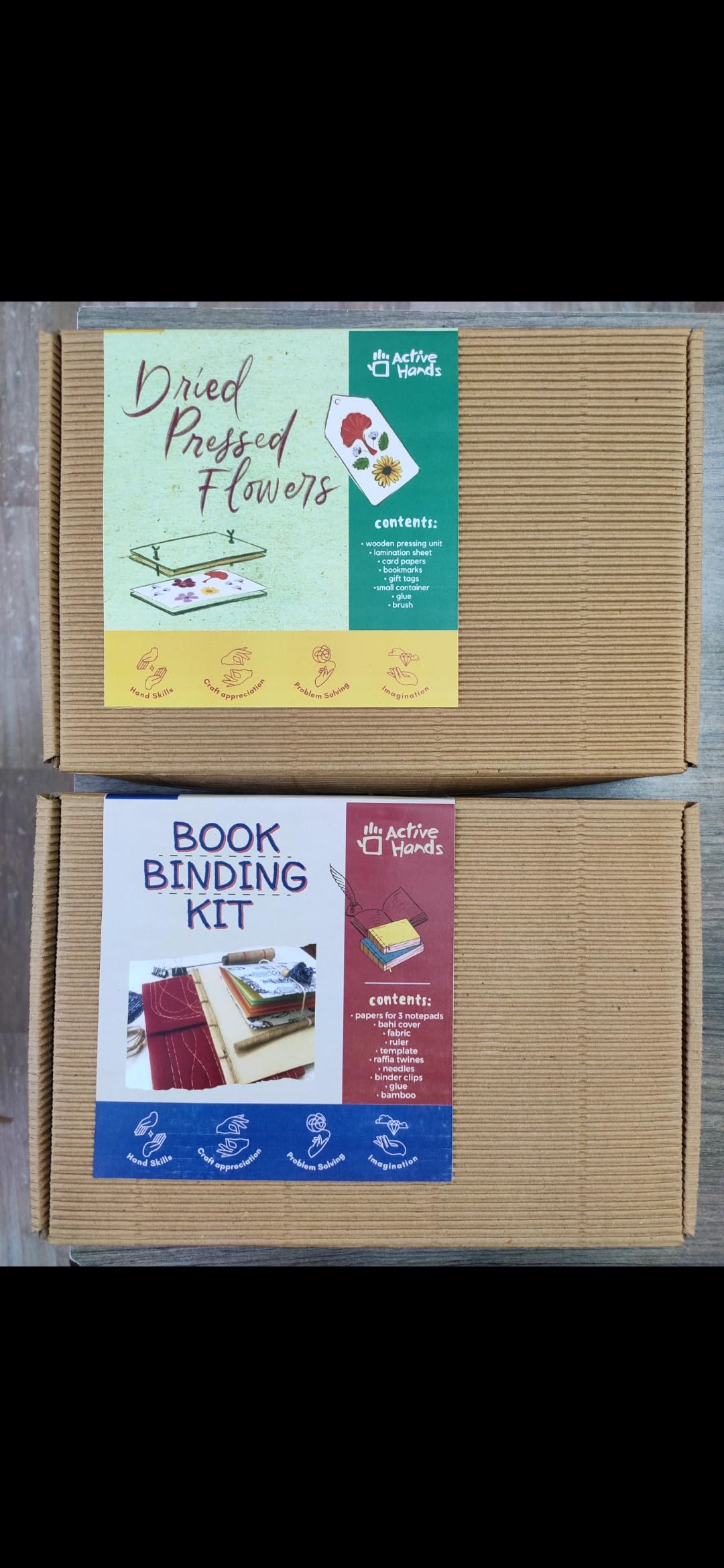 Active Hands Combo Japanese and Traditional Notepad Making Book Binding Kit + Dried Press Flower Arrangement Hobby Craft Kit