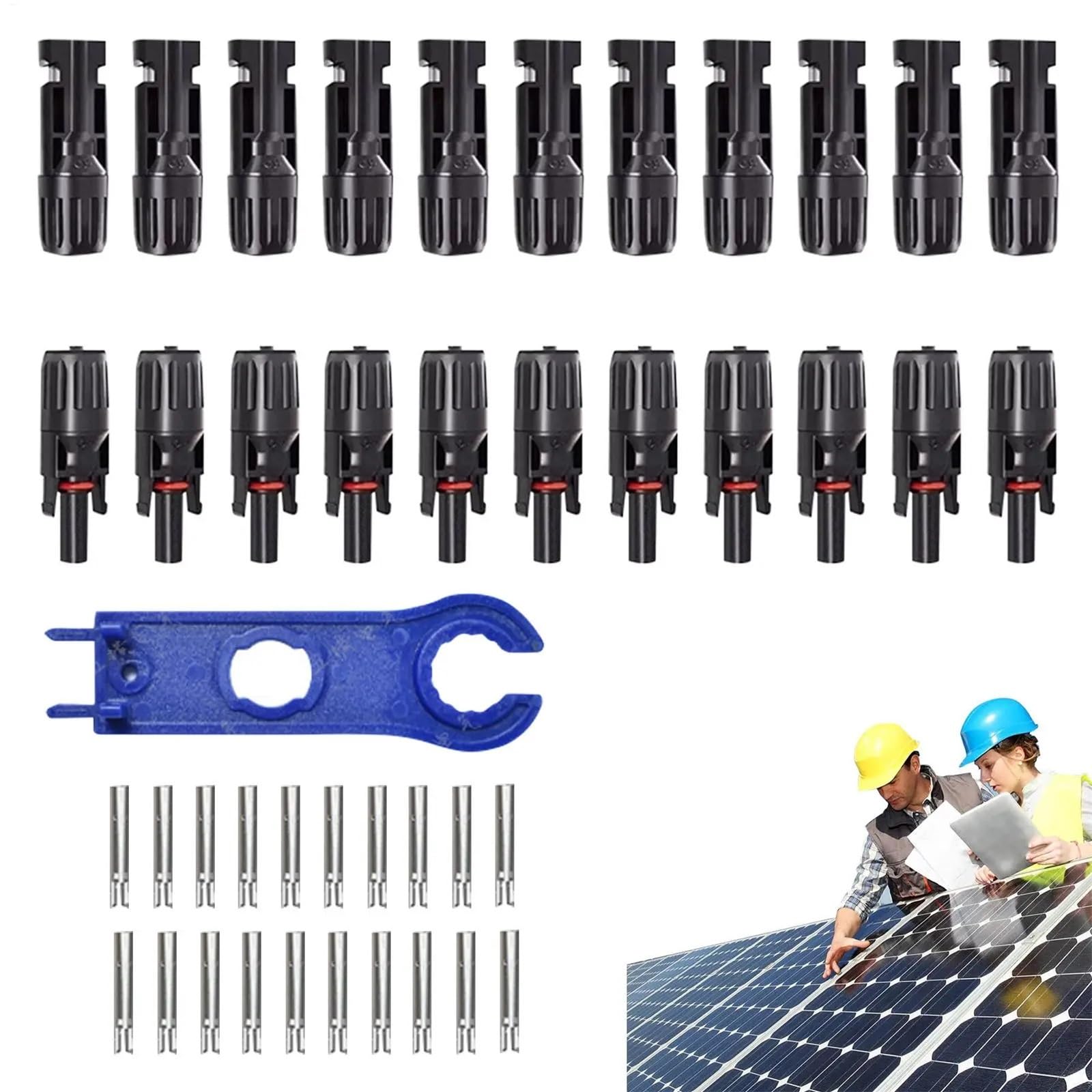 10 pares de conectores solares fotovoltaicos MC4 de eficiencia, impermeables, macho y hembra, conector de cable para cable solar para el hogar y exteriores