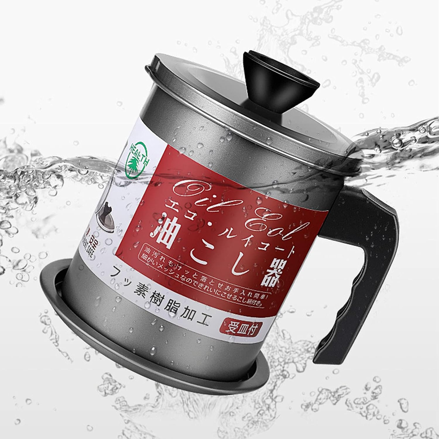 Inavis Bacon Grease Container 1.7L with 304 Stainless Steel Strainer,57.5 oz Cooking Oil Storage Container for Kitchen