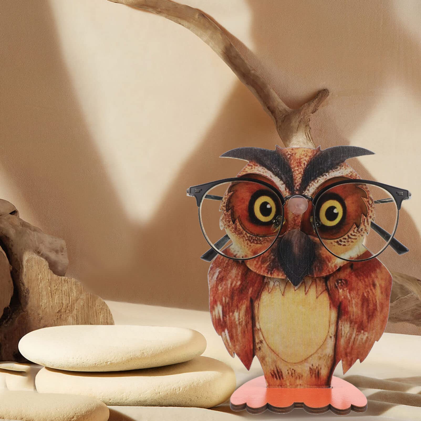 フクロウ　木製メガネ掛けスタンド Amazon.co.jp: 動物7メガネ7ホルダー7木7彫刻7フクロウ7置物7