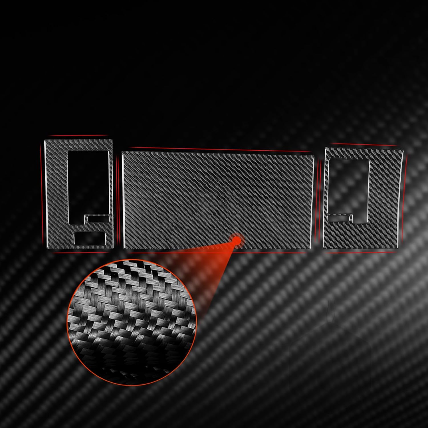 Car Passenger-Side Dashboard Air Vents 3pcs Decals Carbon Fiber Accessories Protections Stickers Compatible with Dodge Durango 2004 2005 2006 2007