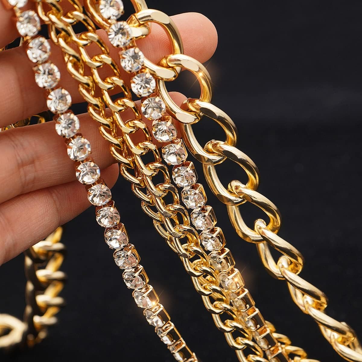 Suyi Multilayer Chain Belt Rhinestone Metal Chain Belts for Women Punk Gold Waist Chain - Image 4
