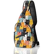 Cats Small Sling Bag for Women Travel Crossbody Bags Lightweight Chest Bag Causal Sling Backpack
