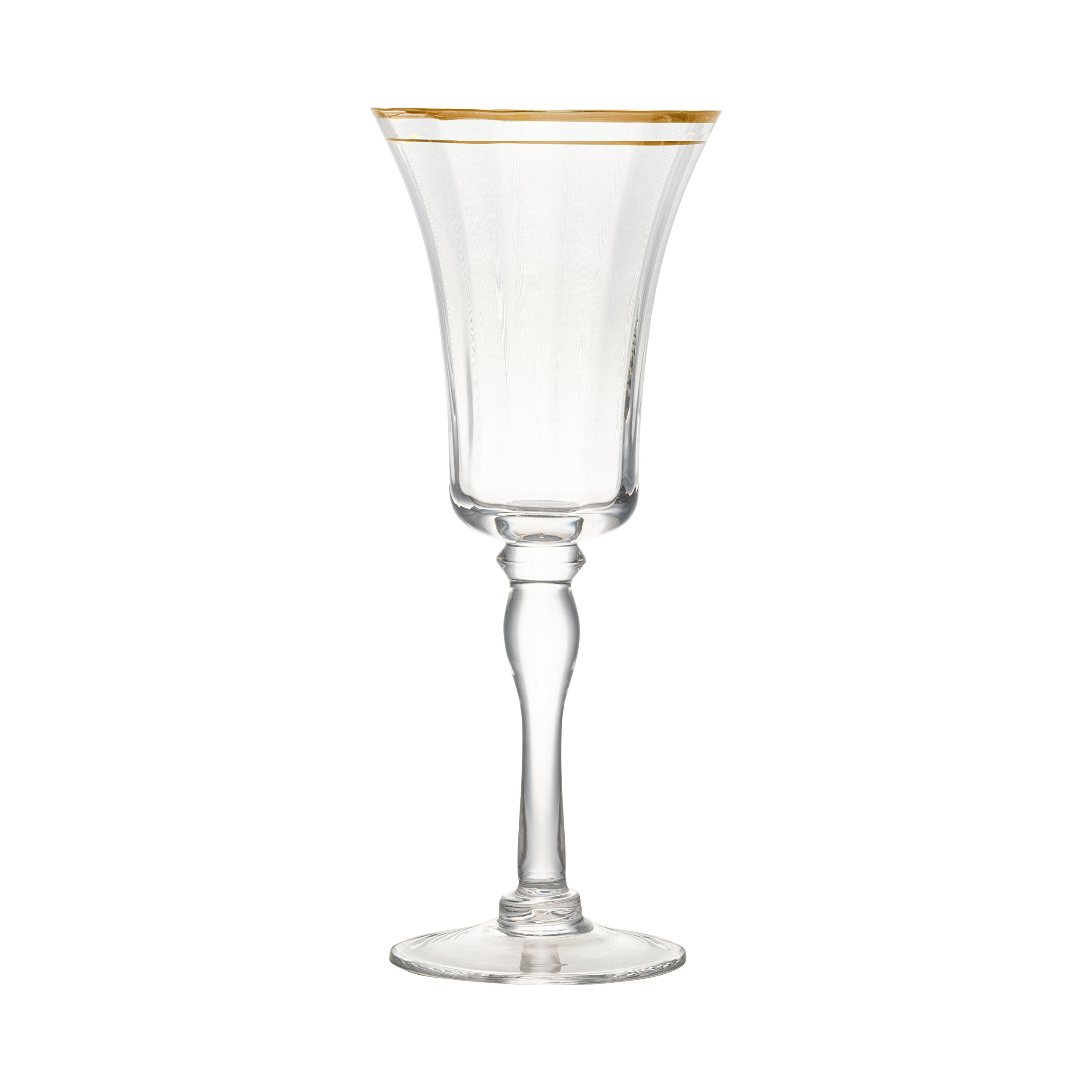 Kate Red Wine Glass by 10 Strawberry Street – 10 oz, 10.0 ounces, Glass, Gold Rim, Pack of 4