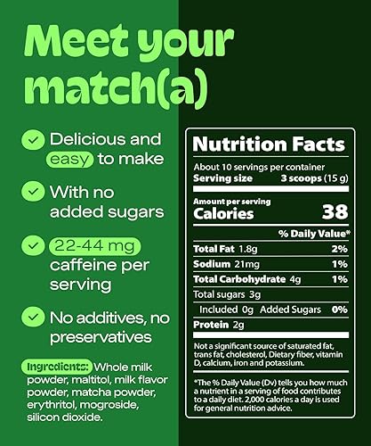 Miniatura 2 de Matcha DNA Matcha Latte Powder Bolsa de 5.3 onzas. Matcha endulzado con leche en polvo. Sin azúcar. Mezcla instantánea de té verde para bebidas