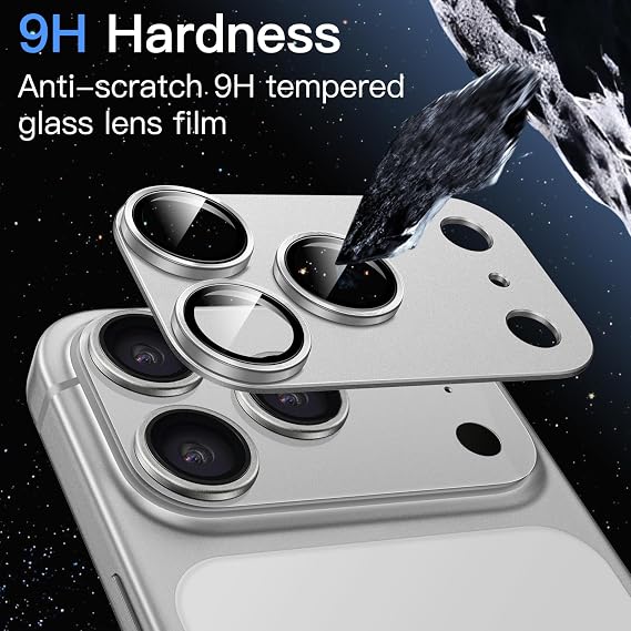 JETech Camera Lens Protector for iPhone 17 Pro, Silver, 1-Pack