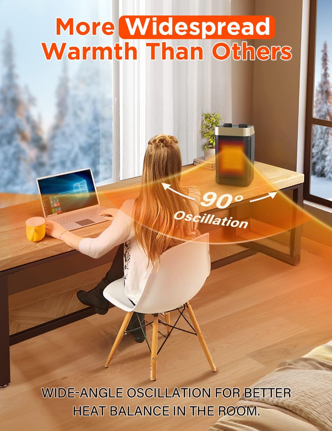 Space Heater for Indoor Use, Portable Space Heater with Oscillation, Heated Socks Personal Heater 1500W Fast Safety Heat PTC Electric Small Space Heaters, Upgraded Electric Heater for Office Home : Home & Kitchen