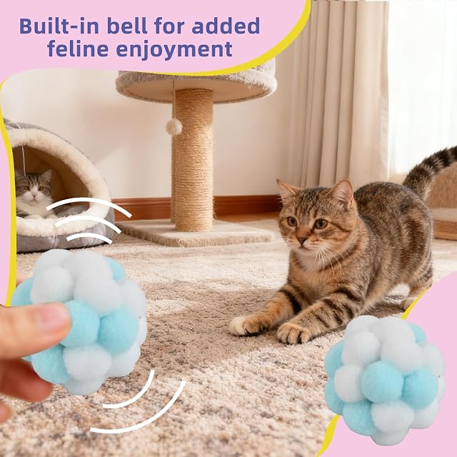 Foto 5 de 7 de Culinavog 6 Piezas Pelotas para Gatos, Pelota interactiva para Gatos,Pelota Colorida para Mascotas