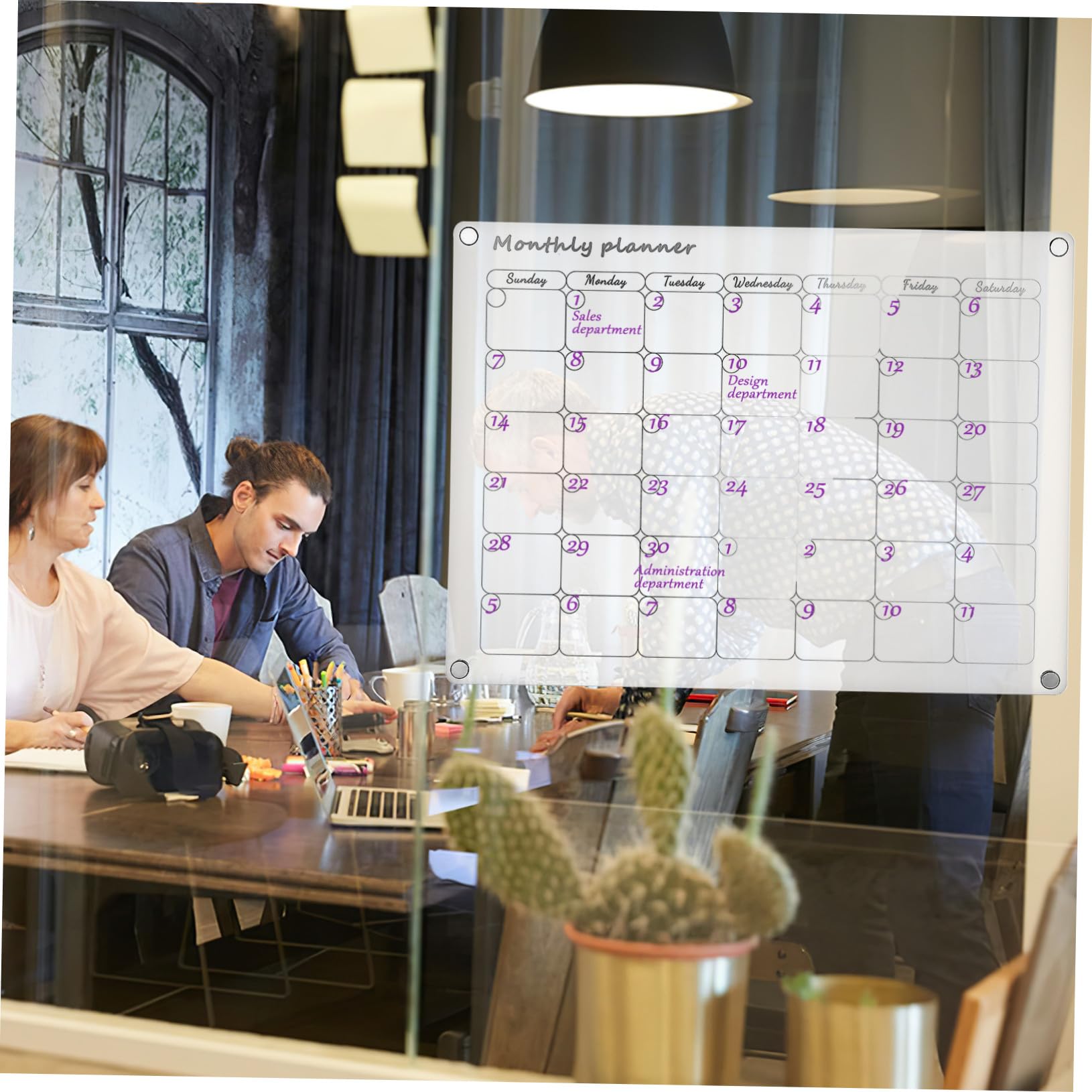 Gadpiparty Magnetische Planungstafel 2 Stück aus Transparentem Acryl mit Anti Rutsch Design und Glatten Kanten für Wochen und Monatsplaner im Büro und Zuhause