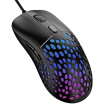 Blade Hawks RGB Gaming Mouse Wired, Honeycomb Designed Mouse for Laptop, Ultralight Computer Mouse Programmable with 7 Backlight Modes up to 6400 DPI for Windows PC Gamers