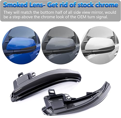 Miniatura 5 de SPEAK1BY1 Luces de espejo lateral para Tacoma 2016-2022 2023, señales de giro de espejo lateral secuencial, luces LED ahumadas, luces direccionales