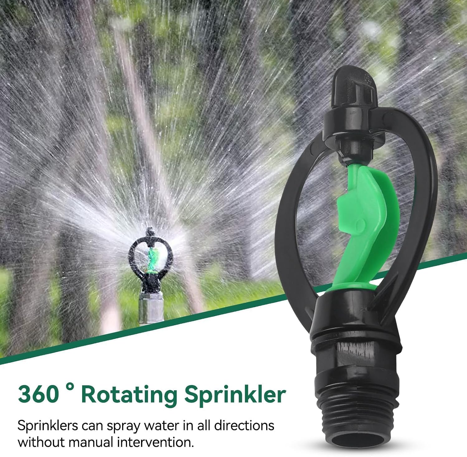 HERCHR Sprinkler Rotating Micro Nozzle, 10PCS 360 Degree Atomizing Micro Sprinkler Head, G1/2in Thread Rotating Irrigation Sprinkler Plastic Spray Nozzle Drip Irrigation Parts for Garden Irrigation image 5