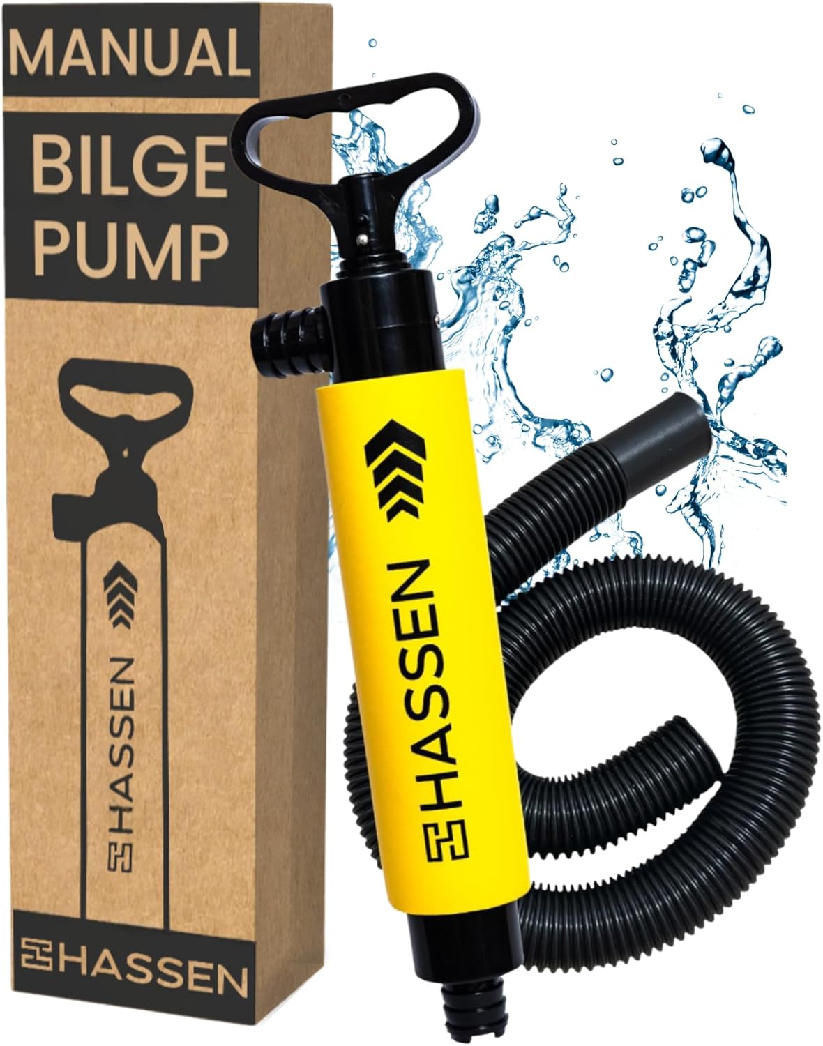 Manual Bilge Pump for Boats, Kayak Portable Hand Pumps for Water Removal - Long Hose Marine Safety Equipment Must Haves, Emergency Tool Home & Outdoors product image