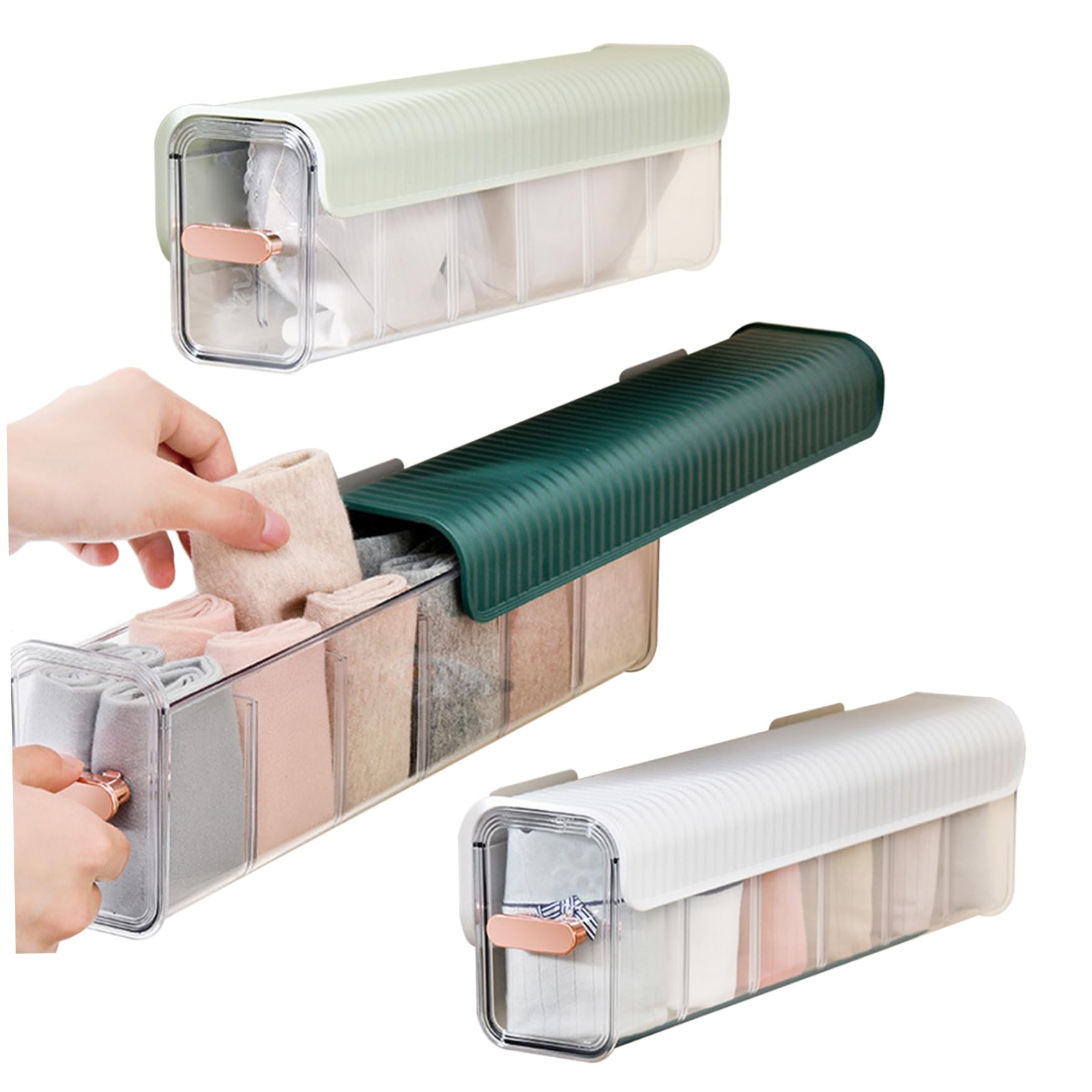 Rangement sous-vêtements mural transparent anti-désordre sans percer pour armoire