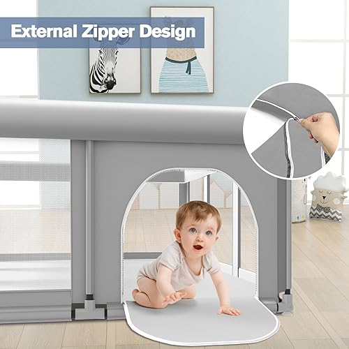 Miniatura 4 de Corralito grande para bebés y niños pequeños, corralito de 74 x 50 pulgadas, patios grandes para bebés en interiores y exteriores, corralito de