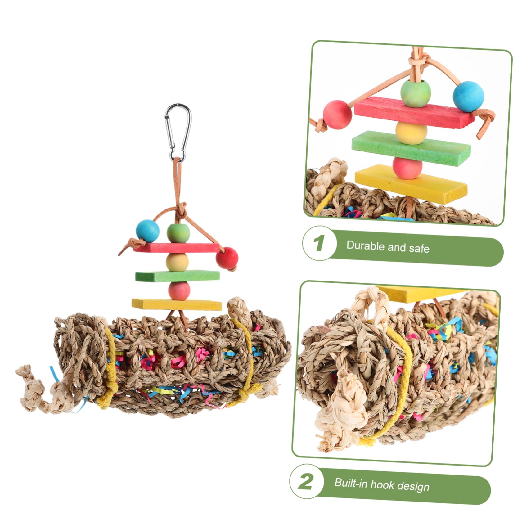 BESPORTBLE 3pièces Jouet à Mordre Suspendu pour Oiseaux Accessoire pour Perroquets Et Oiseaux Jouet Réconfortant Et pour Animaux De Compagnie