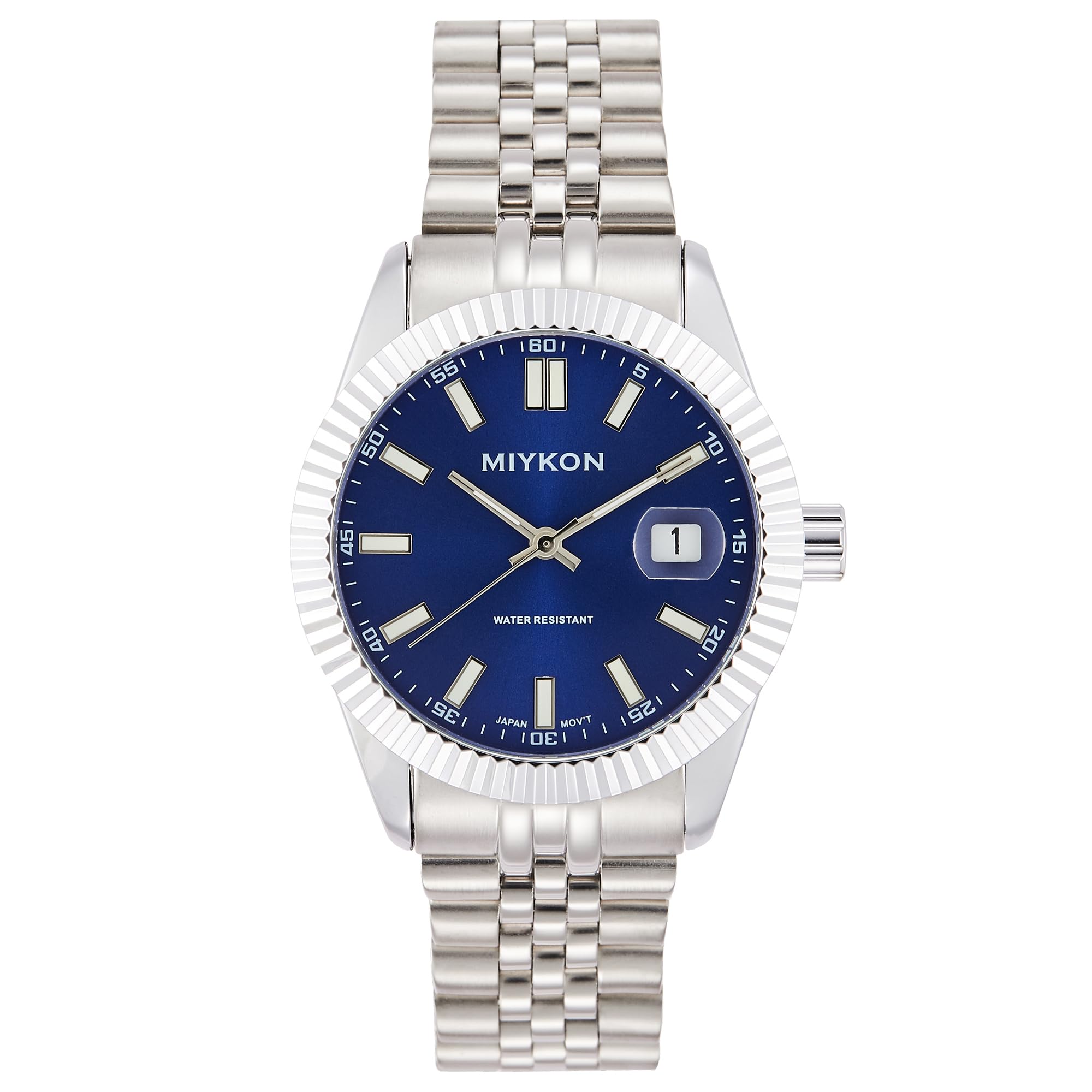 Men's Minimalist Dress Watch, Quickset Date, Stainless Steel Jubilee
