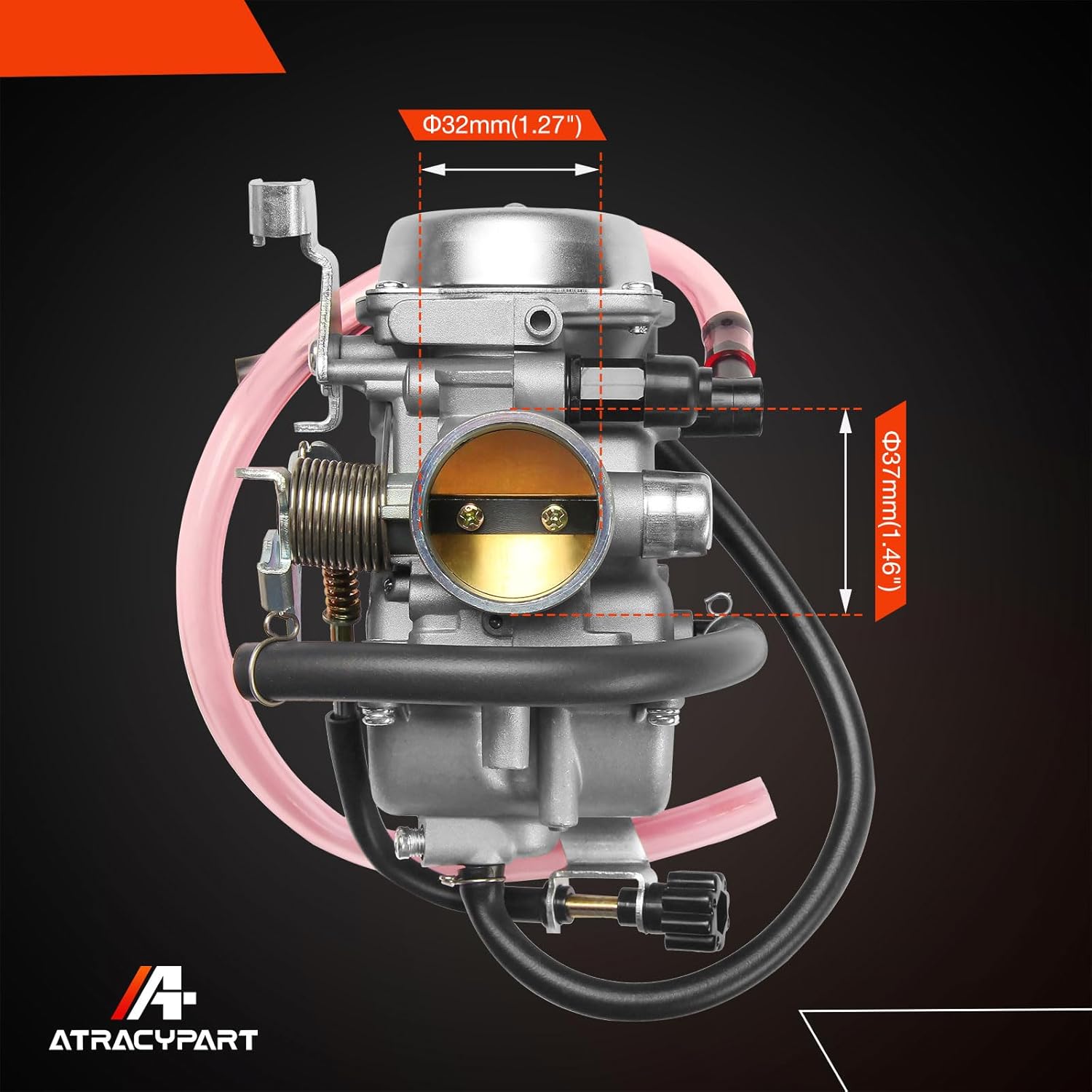 Carburetor Compatible with Bayou 300 KLF300 KLF 300 1986-1987 KLF300A, 1988-2005 KLF300B, 1989-2005 KLF300C ATV Carb with Air Filter&Fuel Gas Petcock Valve Switch