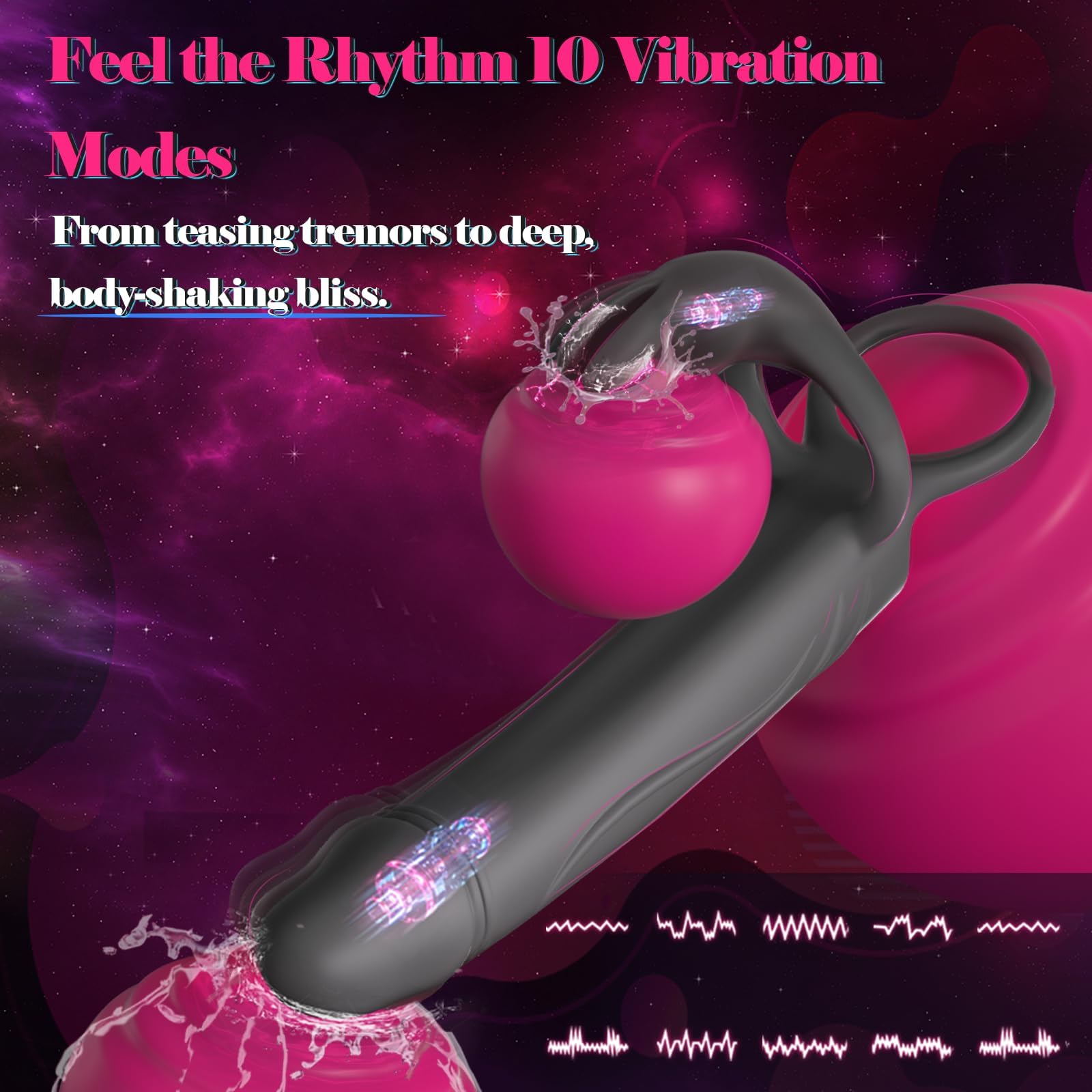 Plug anale vibrante con anello per il pene,stimolatore clitorideo rabbit,doppio dildo anale con strap-on, sex toy anale per coppie,sex toy per uomini e donne, Fatdhu,piccolo anello per pene