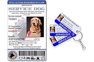 XpressID Custom Holographic Service Animal ID Card with Key Tags