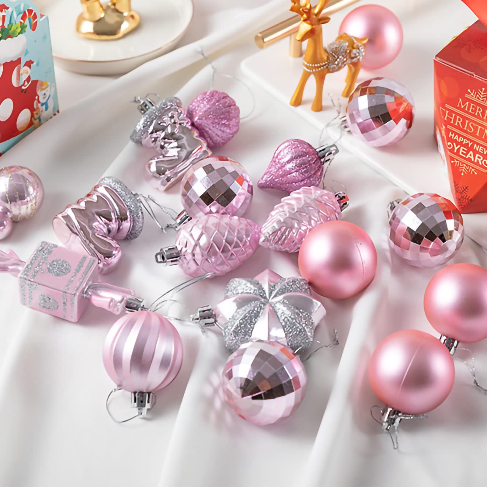 Palline di Natale 12pcs Palle di Natale Ornamenti Shatterproof Decorazioni Natalizie Appeso Palla d'attaccatura for Vacanze Decorazione for Feste Nozze, 60mm / 2.36" Decorazioni(B)