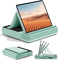 Vista 1 de KDD Tablet Pillow Stand, Multi-Angle Viewing Ipad Holder for Lap, Bed and Desk, Foldable Soft Pad Dock with Stylus Mount Compatible with Ipad Pro