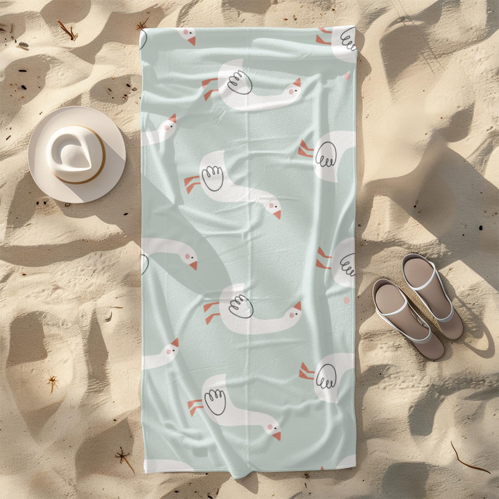 Beach Towels for Adults Extra Large Animal Goose Microfibre Quick Dry Towel for Adults,Pool Swimming Travel Towels,Sand-Resistant, Absorbent, Lightweight
