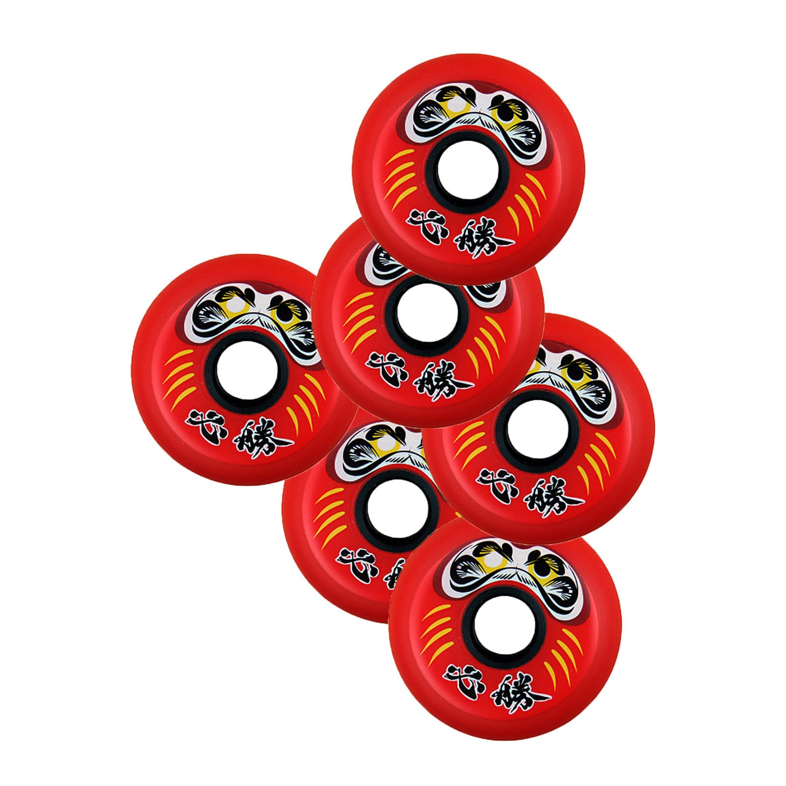 IBOWZ Ruote di Ricambio per Interni Ruote per Pattini in Linea 72mm/76mm/80mm, Ruota per Fiori Piatti 85A, Sostituzione Ruota per Pattini per Interni ed Esterni (8 Ruote),Nero,76mm
