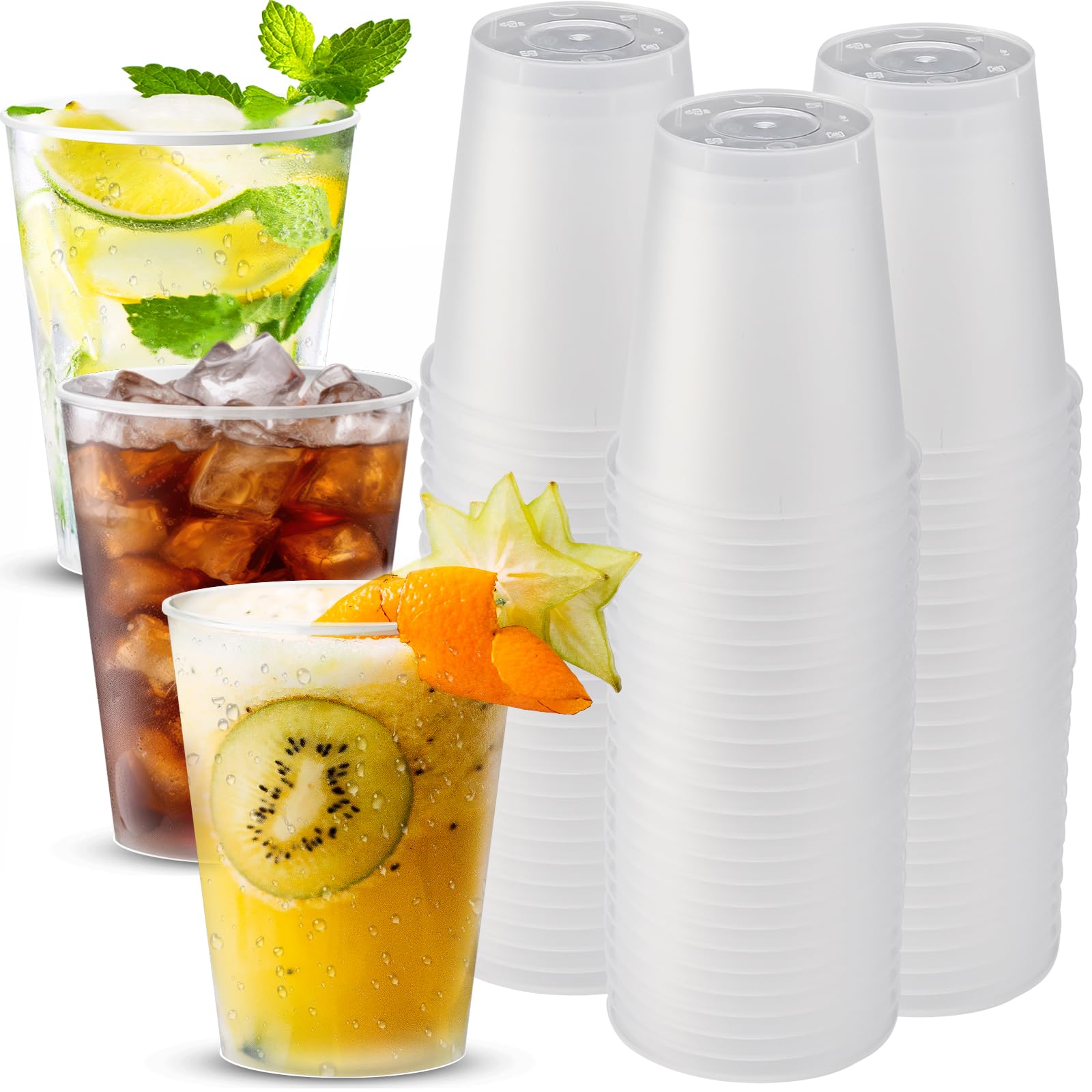 50 Bicchieri Di Plastica Riutilizzabili 360 Ml – Opachi, Robusti E Impilabili – Perfetti Per Feste, Matrimoni E Compleanni - 2