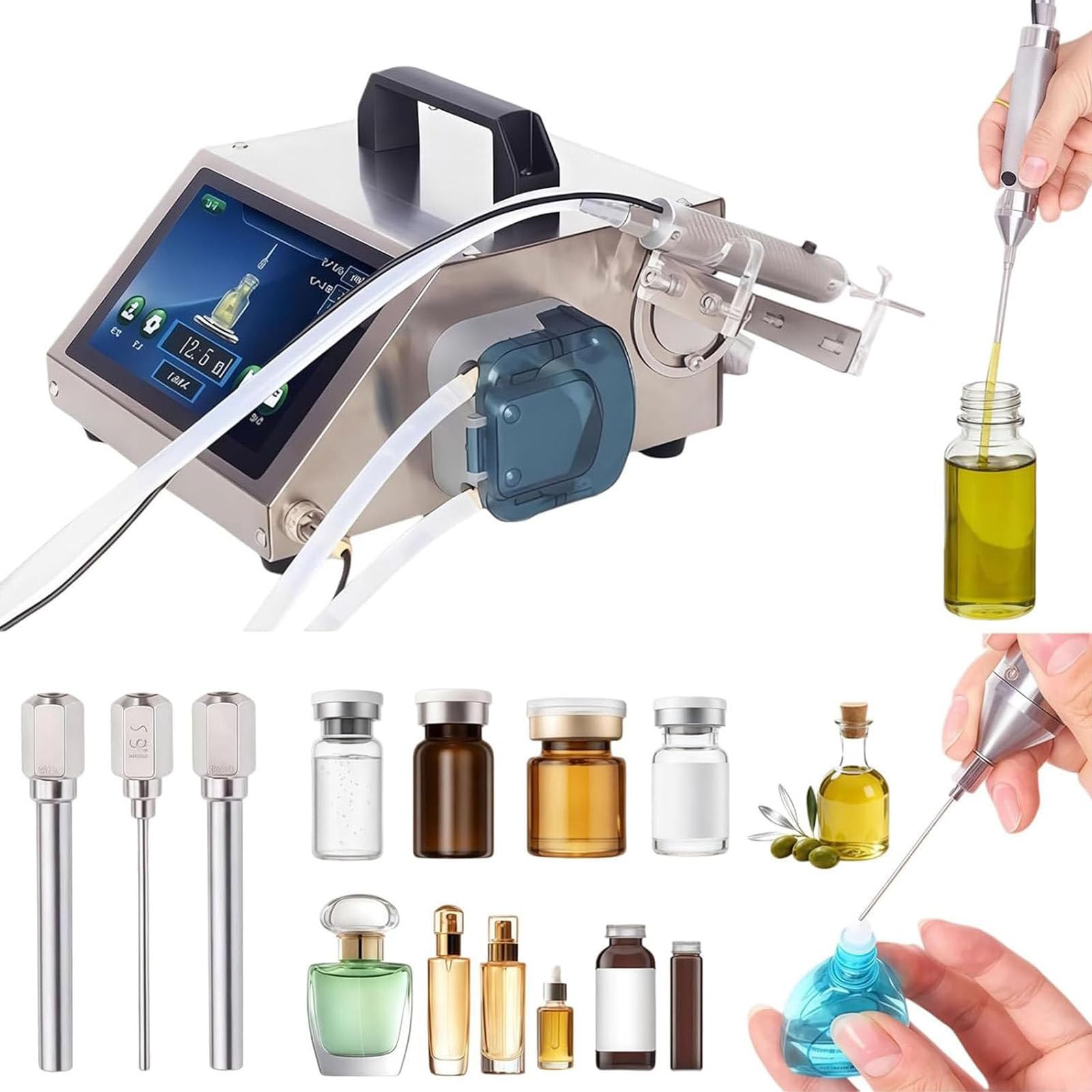 Evita derrames con la máquina de llenado cuantitativo LCD de 1-100 ml para botellas pequeñas